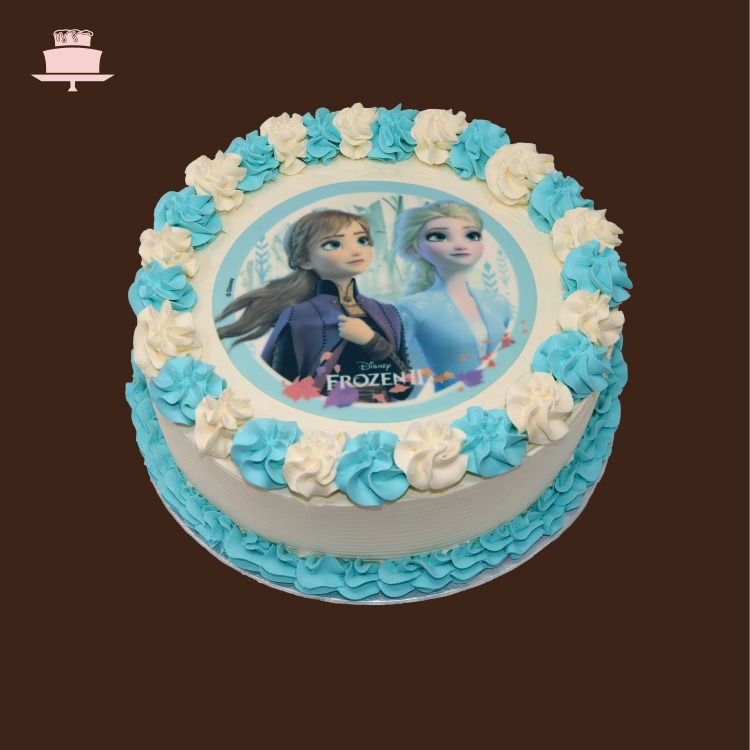 Frozen Ombre Cake with toppers (with a set of Frozen Toppers of 4) –  BakeAvenue