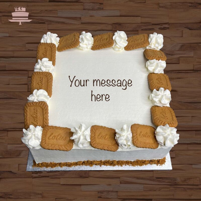 S27 <p style="text-align: center;">Our delightful eggless sponge is layered with Biscoff filling and fresh cream</p>